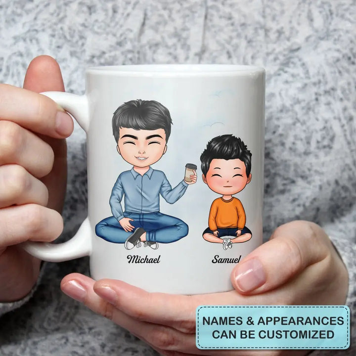 Personalized White Mug - Father's Day Gift For Dad, Grandpa - Dad's Emergency Jokes ARND0014