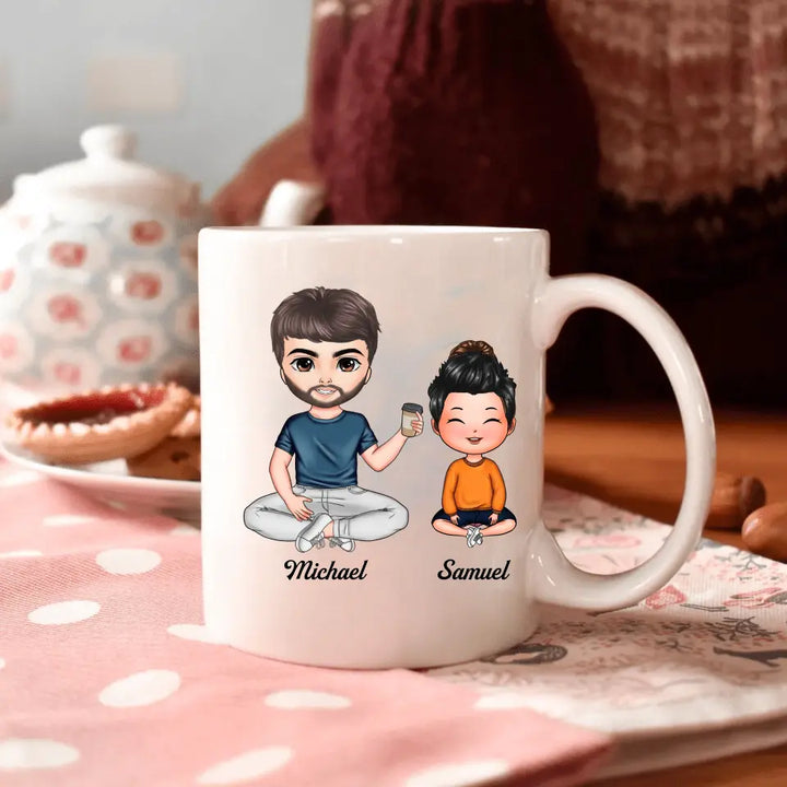 Personalized White Mug - Father's Day Gift For Dad, Grandpa - Dad's Emergency Jokes ARND0014