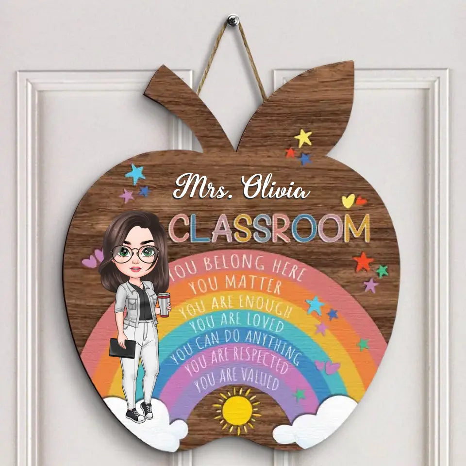 Personalized Door Sign - Gift For Teacher - Welcome To My Classroom ARND036