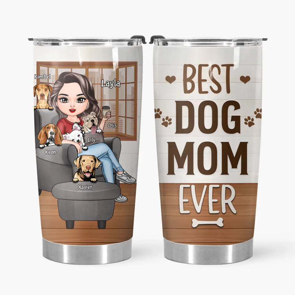 Personalized Tumbler - Mother's Day Gift For Dog Lover - Best Dog Mom Ever