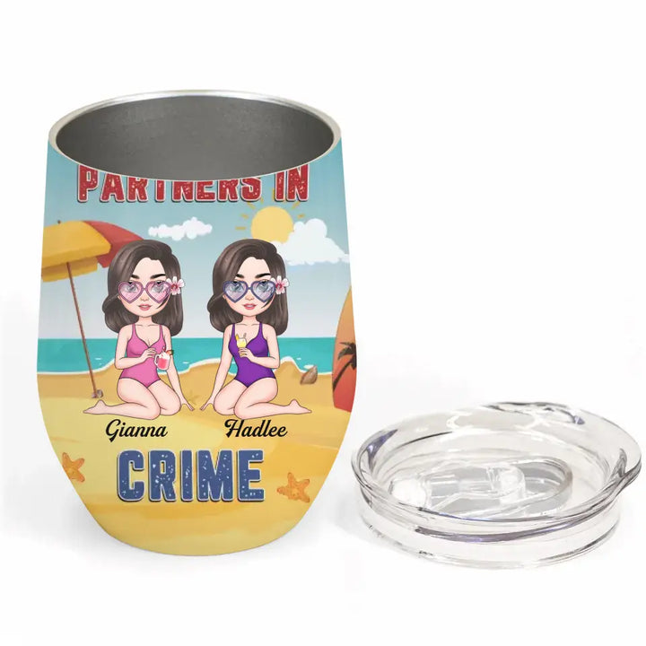 Personalized Wine Tumbler - Birthday, Vacation Gift For Besties, Summer Gift For Beach Lover - The Girls Are Drinking Again ARND005
