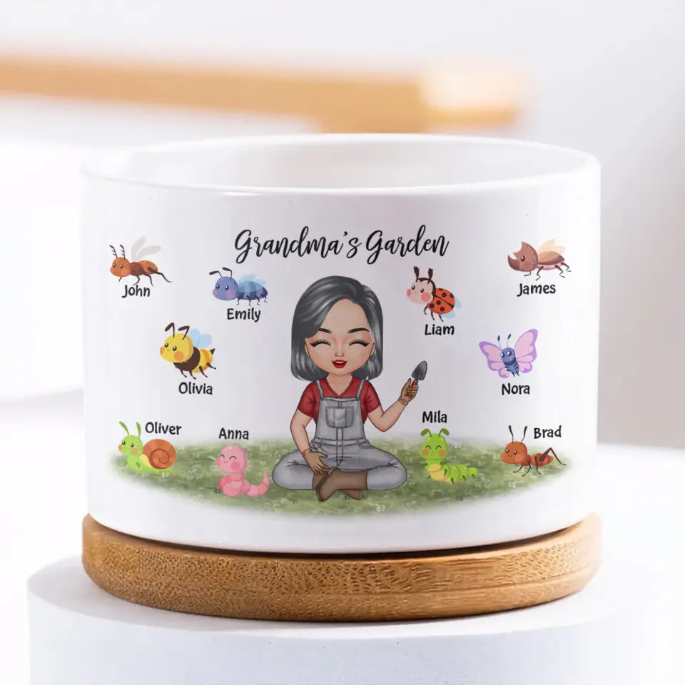 Personalized Plant Pot - Mother's Day, Birthday Gift For Mom, Grandma - Grandma's Garden ARND005