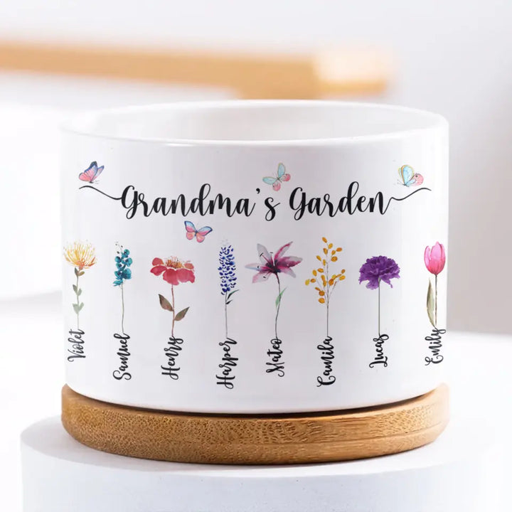 Personalized Plant Pot - Mother's Day, Birthday Gift For Mom, Grandma - Grandma's Garden ARND0014