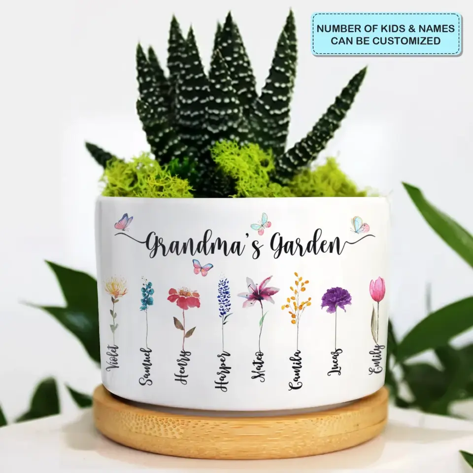 Personalized Plant Pot - Mother's Day, Birthday Gift For Mom, Grandma - Grandma's Garden ARND0014