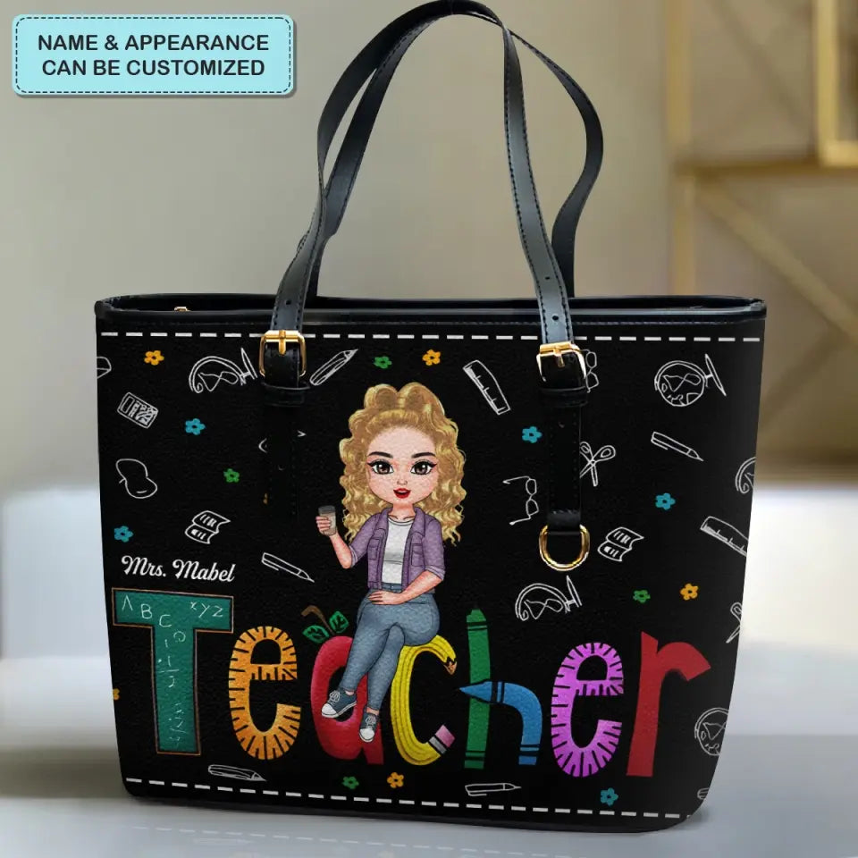 Personalized Leather Bucket Bag - Birthday, Teacher's Day Gift For Teacher - A Teacher ARND005