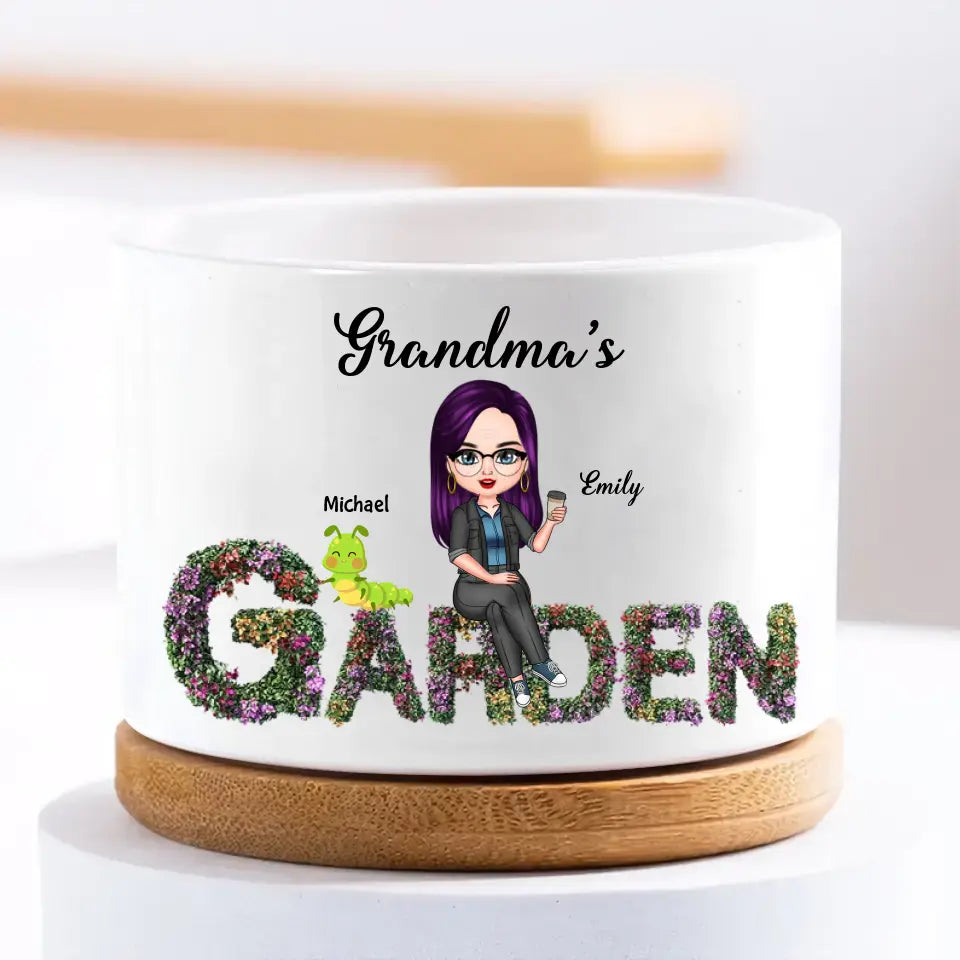 Personalized Plant Pot - Mother's Day, Birthday Gift For Mom, Grandma - Grandma's Garden ARND018