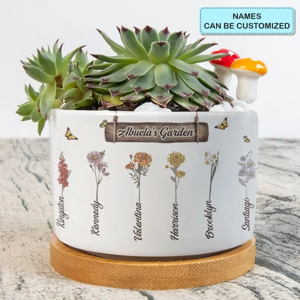 Personalized Plant Pot - Mother's Day, Birthday Gift For Mom, Grandma - Grandma's Garden ARND036
