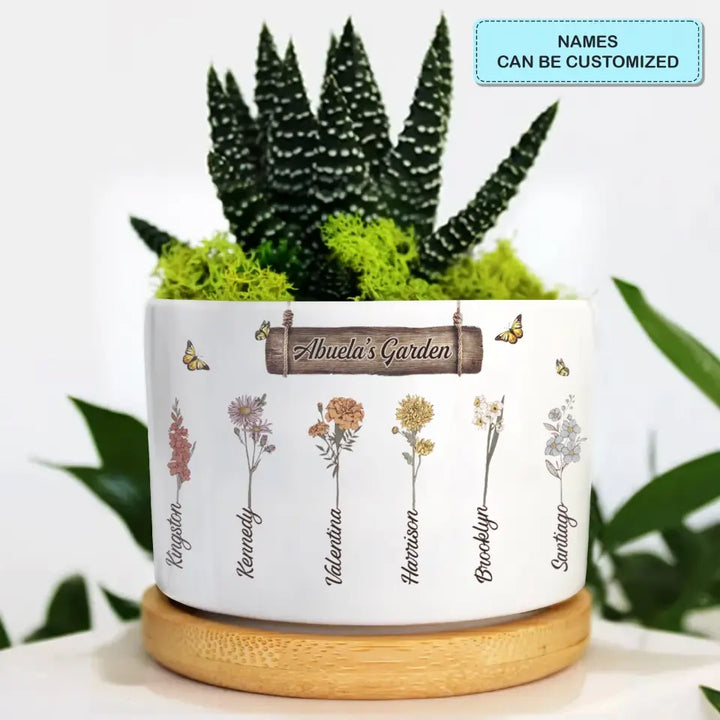 Personalized Plant Pot - Mother's Day, Birthday Gift For Mom, Grandma - Grandma's Garden ARND036