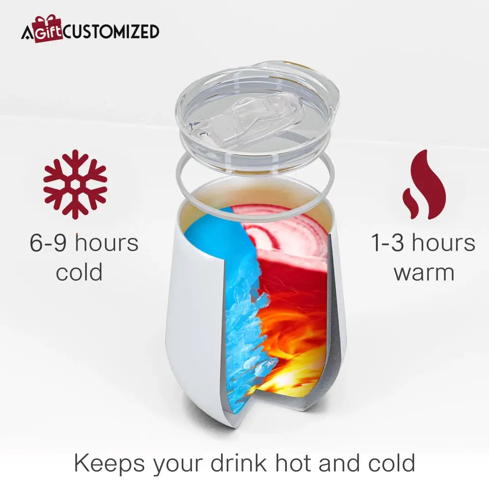 Personalized Wine Tumbler - Colleague's Day, Birthday Gift For Colleague - Chance Made Us Colleagues ARND036