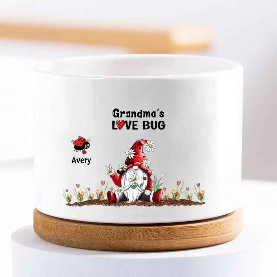 Personalized Plant Pot - Mother's Day, Birthday Gift For Mom, Grandma - Grandma's Love Bugs ARND0014