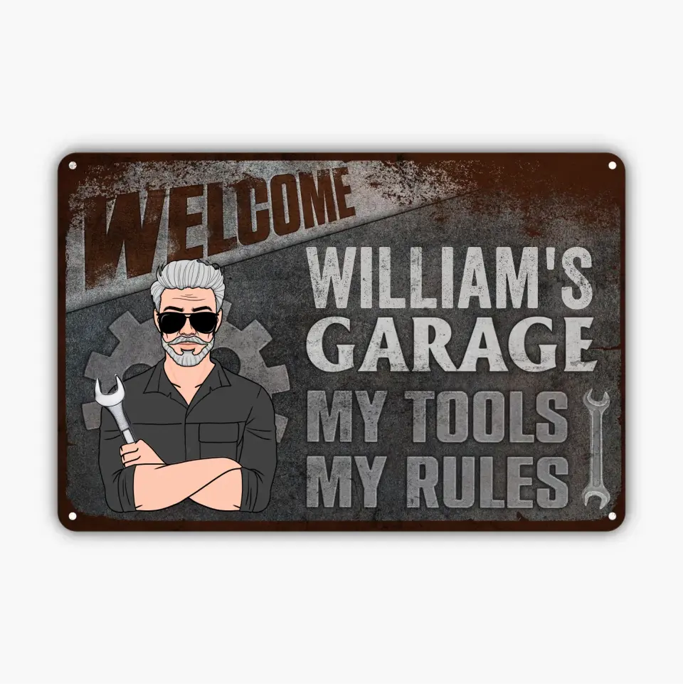 Personalized Metal Sign - Father's Day, Birthday Gift For Dad, Grandpa - My Tools My Rules ARND036