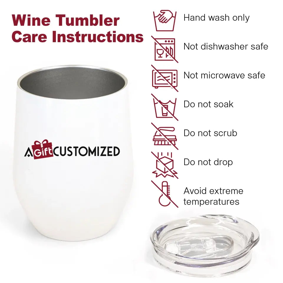 Personalized Wine Tumbler - Mother's Day Gift For Grandma