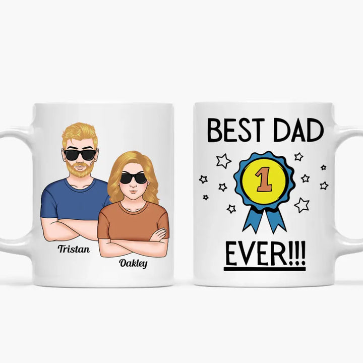 Personalized White Mug - Father's Day Gift For Dad, Grandpa - Best Dad Ever ARND005