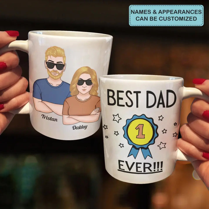 Personalized White Mug - Father's Day Gift For Dad, Grandpa - Best Dad Ever ARND005