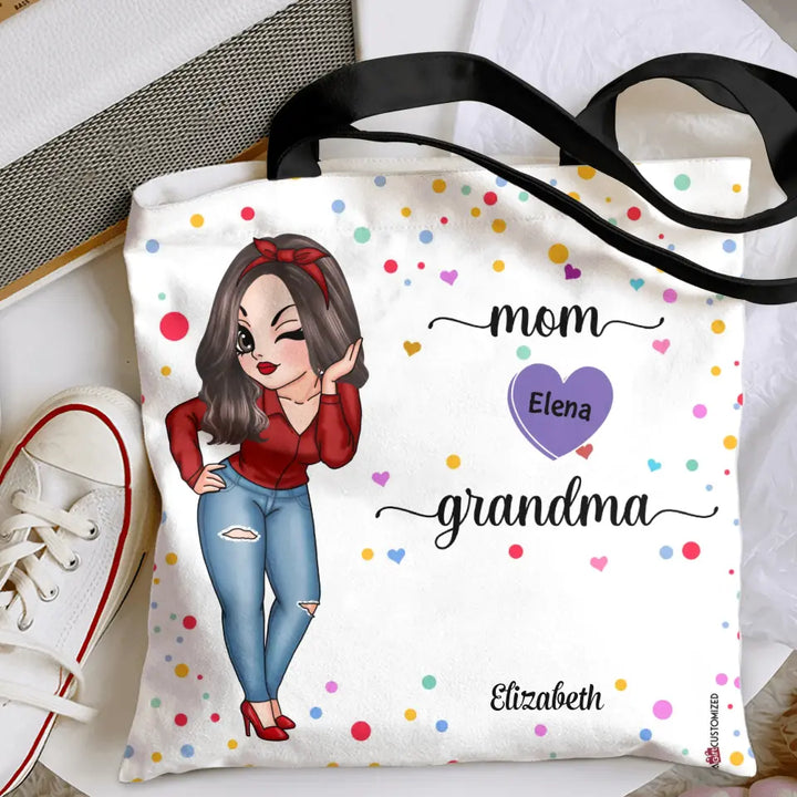 Personalized Tote Bag - Mother's Day Gift For Mom, Grandma - Mom Grandma & Grandkids ARND005