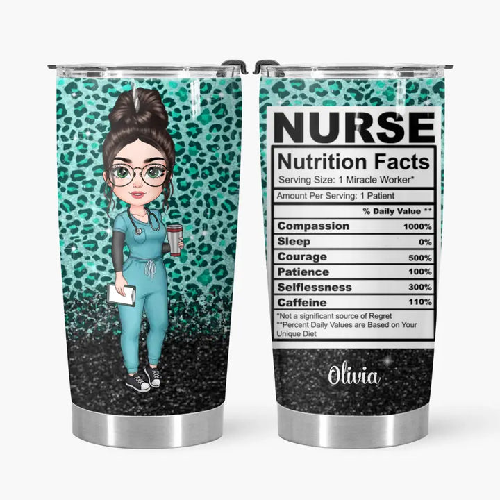 Personalized Tumbler - Birthday, Nurse's Day Gift For Nurse - Nurse Nutrition Facts ARND018