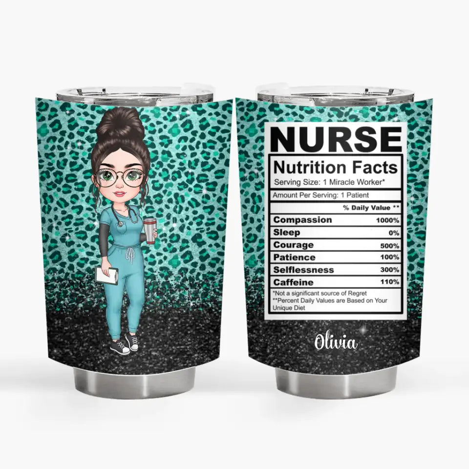 Personalized Tumbler - Birthday, Nurse's Day Gift For Nurse - Nurse Nutrition Facts ARND018