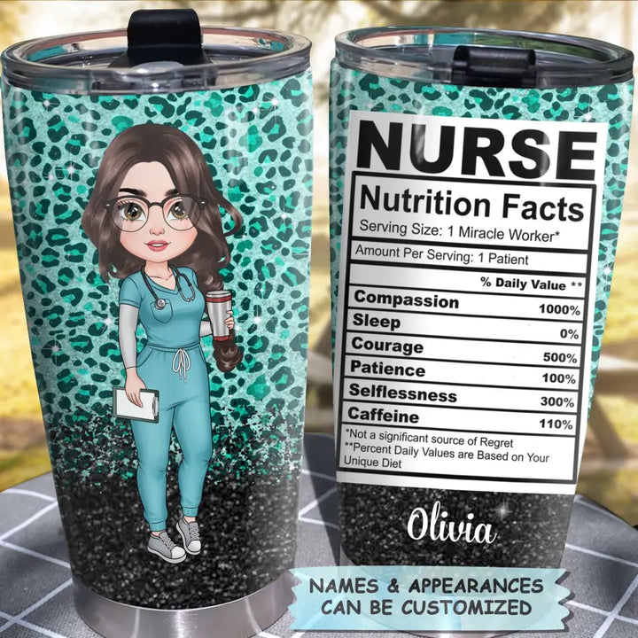 Personalized Tumbler - Birthday, Nurse's Day Gift For Nurse - Nurse Nutrition Facts ARND018