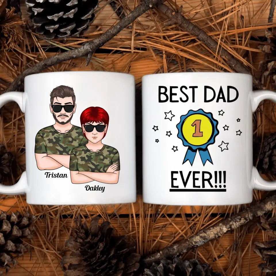 Personalized White Mug - Father's Day Gift For Dad, Grandpa - Best Dad Ever ARND005