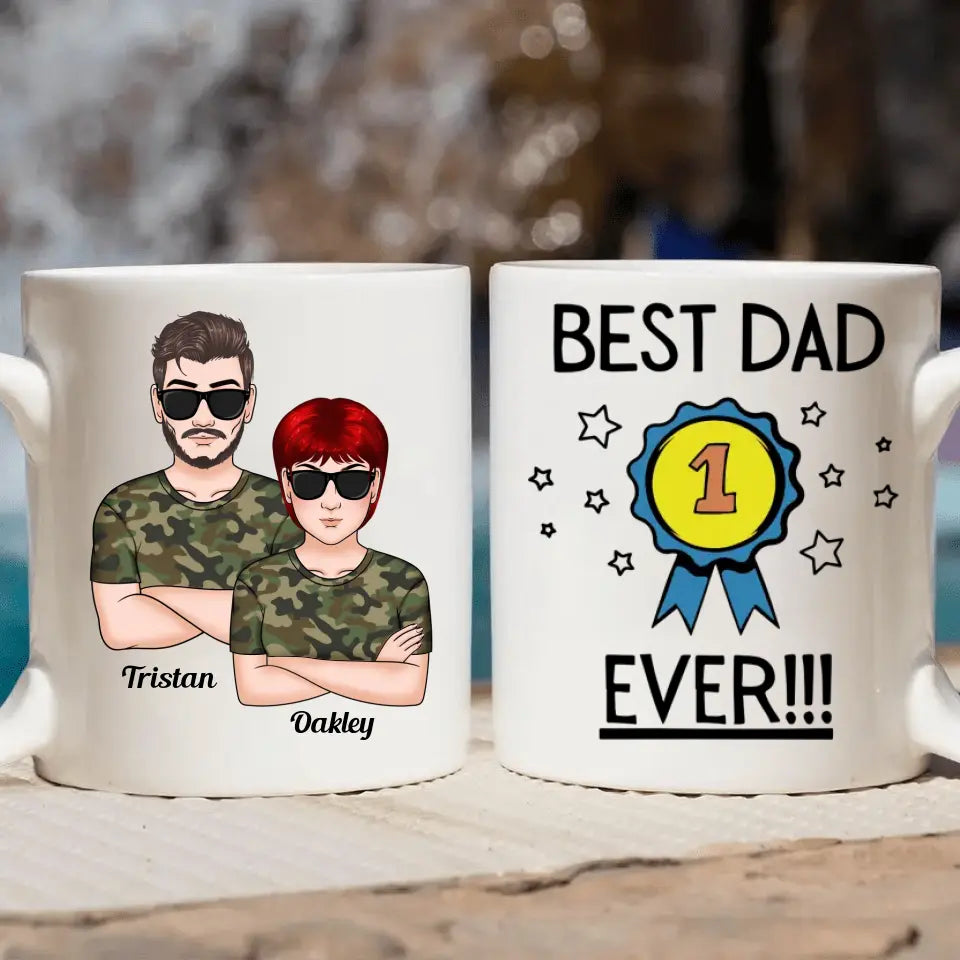 Personalized White Mug - Father's Day Gift For Dad, Grandpa - Best Dad Ever ARND005