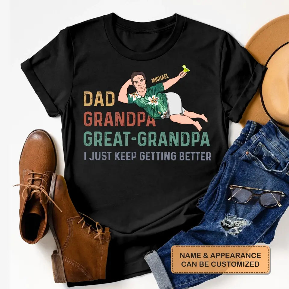 Personalized T-shirt - Father's Day, Birthday Gift For Dad, Grandpa - Dad Grandpa Great Grandpa ARND018