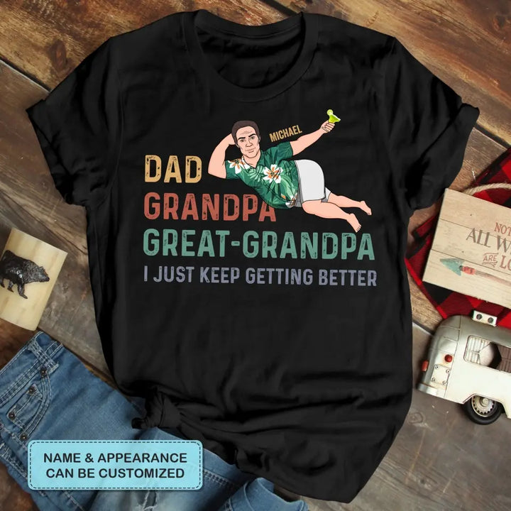 Personalized T-shirt - Father's Day, Birthday Gift For Dad, Grandpa - Dad Grandpa Great Grandpa ARND018