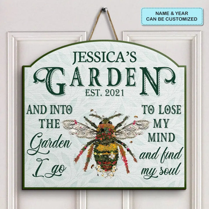 Personalized Door Sign - Gift For Gardening Lover, Gardener - Into The Garden ARND018