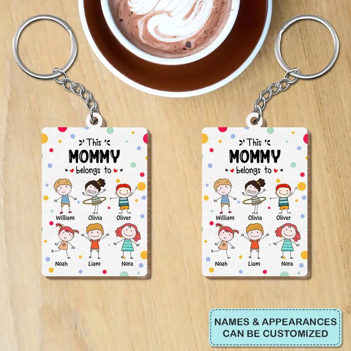 Personalized Wooden Keychain - Mother's Day, Birthday Gift For Mom - This Mommy Belongs To ARND0014