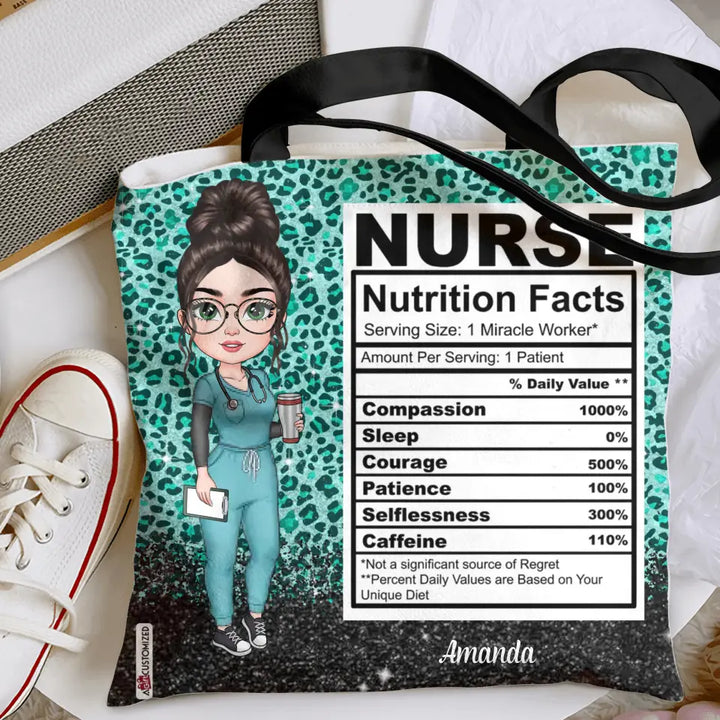 Personalized Tote Bag - Nurse's Day, Birthday Gift For Nurse - Nurse Nutrition Facts ARND018
