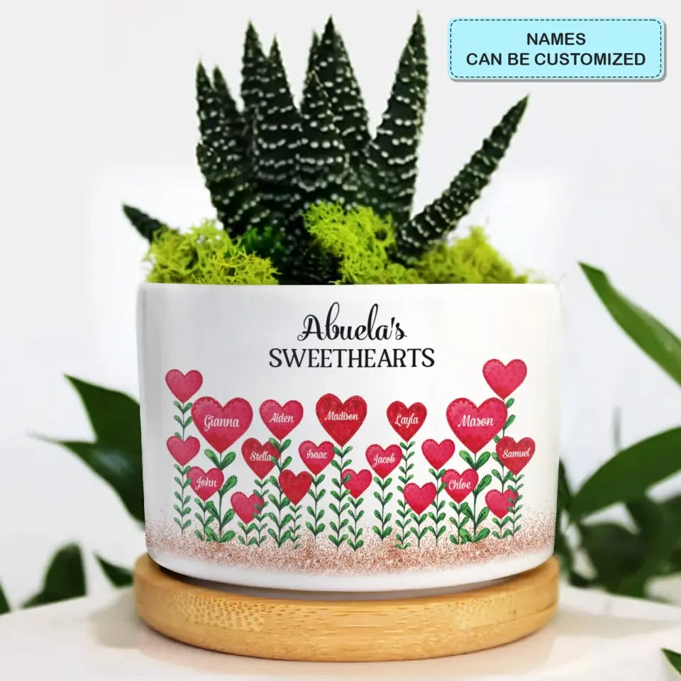 Personalized Plant Pot - Mother's Day, Birthday Gift For Mom, Grandma - Grandma's Sweetheart ARND036