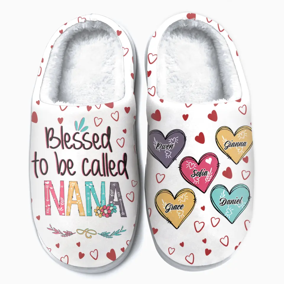 Personalized Slippers - Mother's Day, Birthday Gift For Mom, Grandma - Blessed To Be Called Grandma ARND036