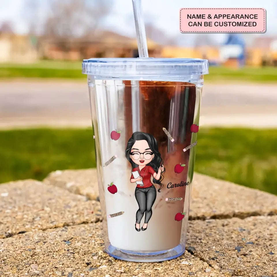 Personalized Acrylic Tumbler - Teacher's Day, Birthday Gift For Teacher - Teach Love Inspire Teacher ARND005