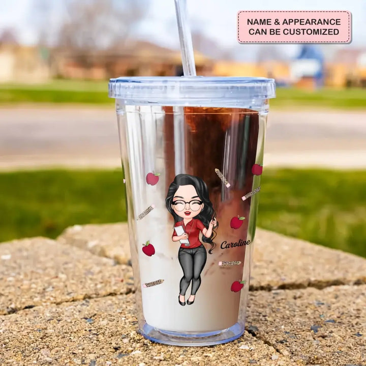 Personalized Acrylic Tumbler - Teacher's Day, Birthday Gift For Teacher - Teach Love Inspire Teacher ARND005