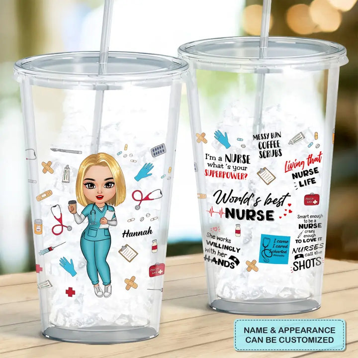Personalized Acrylic Tumbler - Birthday, Nurse's Day Gift For Nurse - World's Best Nurse ARND005