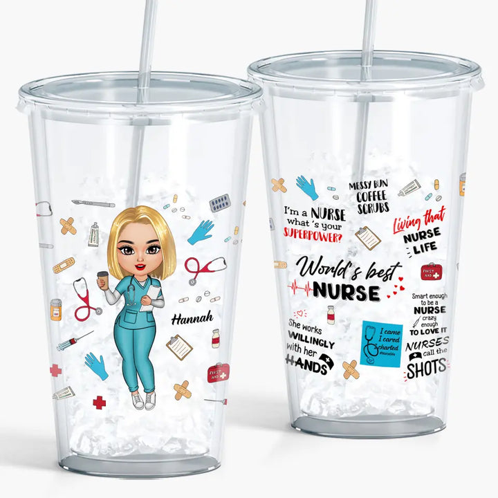 Personalized Acrylic Tumbler - Birthday, Nurse's Day Gift For Nurse - World's Best Nurse ARND005