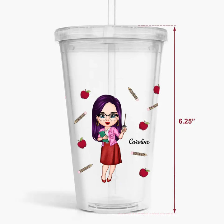 Personalized Acrylic Tumbler - Teacher's Day, Birthday Gift For Teacher - Teach Love Inspire Teacher ARND005