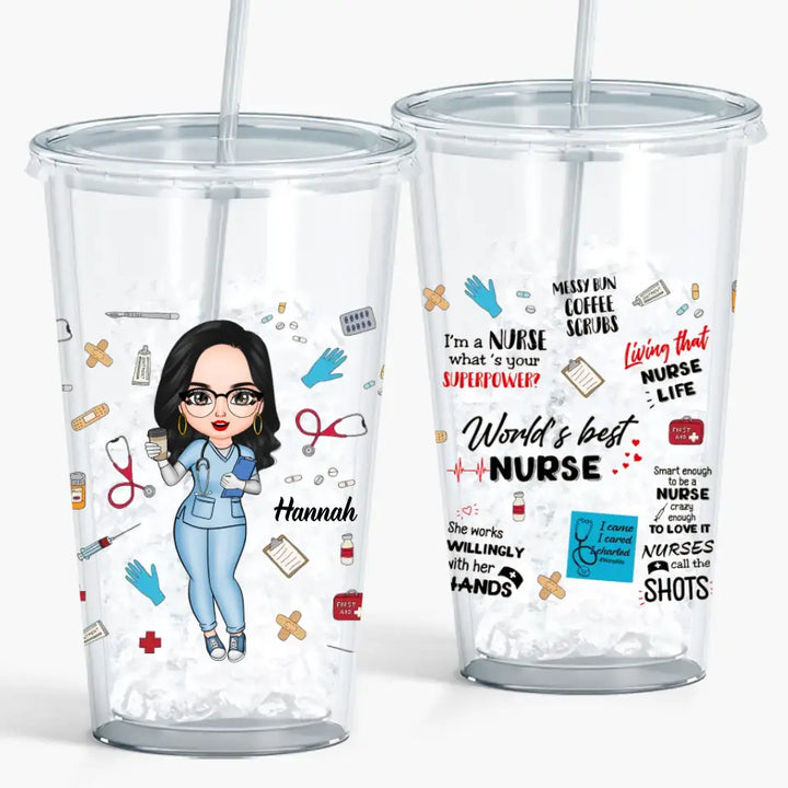 Personalized Acrylic Tumbler - Birthday, Nurse's Day Gift For Nurse - World's Best Nurse ARND005