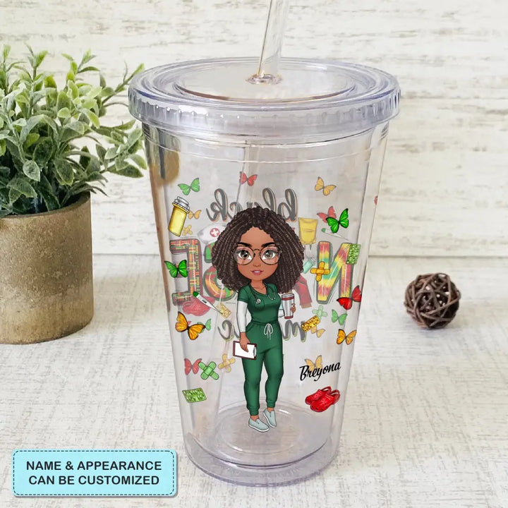 Personalized Acrylic Tumbler - Birthday, Nurse's Day Gift For Nurse - Black Nurse Magic ARND0014