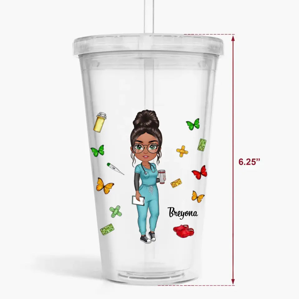 Personalized Acrylic Tumbler - Birthday, Nurse's Day Gift For Nurse - Black Nurse Magic ARND0014