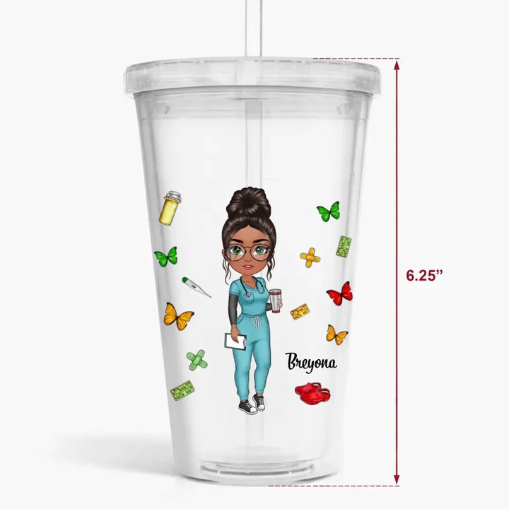 Personalized Acrylic Tumbler - Birthday, Nurse's Day Gift For Nurse - Black Nurse Magic ARND0014