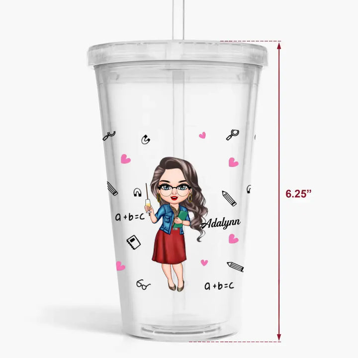 Personalized Acrylic Tumbler - Teacher's Day, Birthday Gift For Teacher - It Takes A Big Heart To Shape Little Minds ARND0014