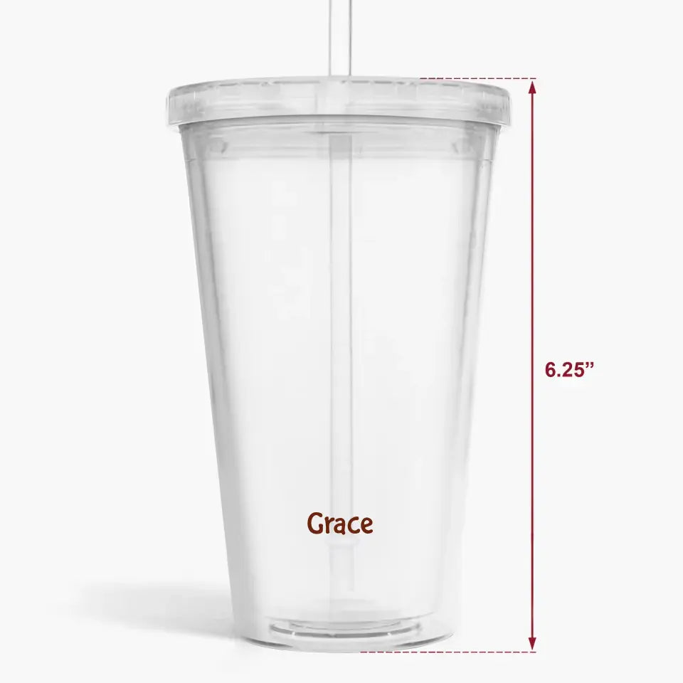 Double Wall Acrylic Tumbler with Straw (16 Oz., 6.25)