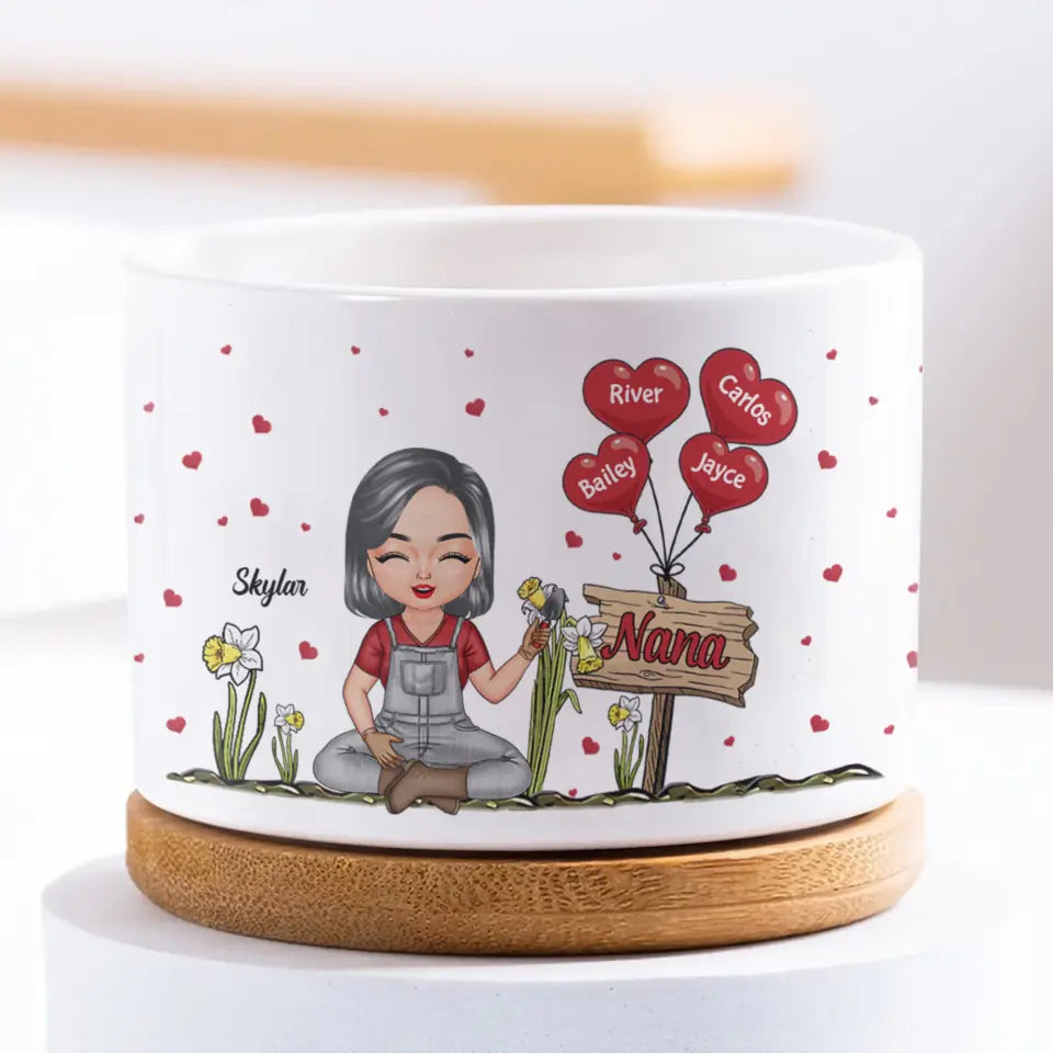 Personalized Plant Pot - Mother's Day, Birthday Gift For Mom, Grandma - Grandma's Sweethearts ARND005