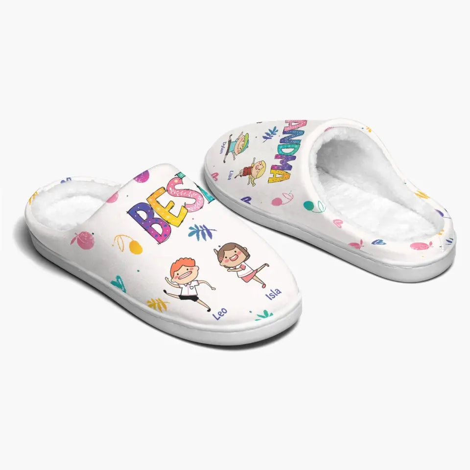Personalized Slippers - Mother's Day, Birthday Gift For Mom, Grandma - Best Nana ARND0014