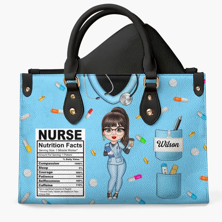 Personalized Leather Bag - Gift For Nurse - Nutrition Facts ARND018