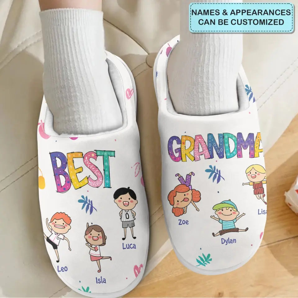 Personalized Slippers - Mother's Day, Birthday Gift For Mom, Grandma - Best Nana ARND0014