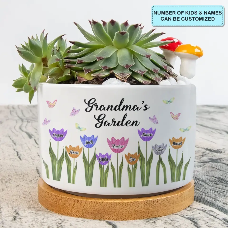 Personalized Plant Pot - Mother's Day, Birthday Gift For Grandma, Mom - Nana's Garden ARND018