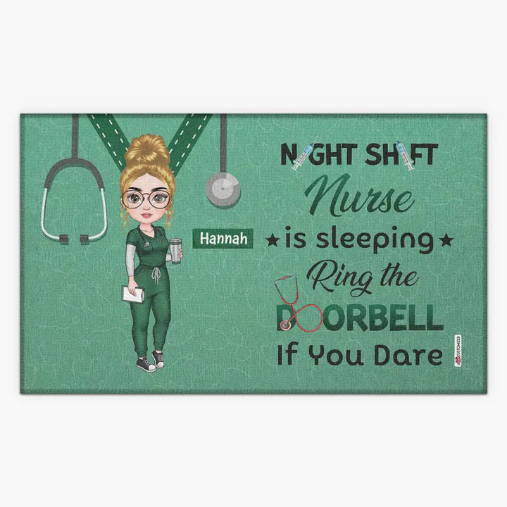 Personalized Doormat - Nurse's Day, Birthday Gift For Nurse - Night Shift Nurse ARND018