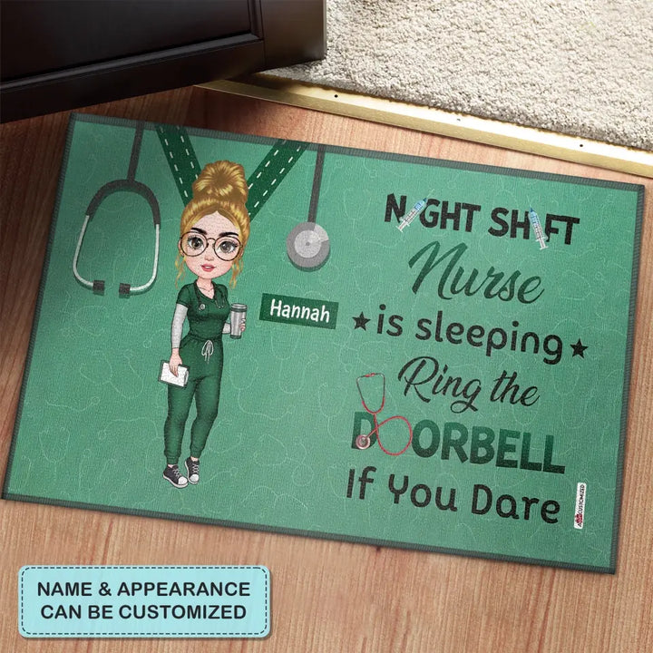 Personalized Doormat - Nurse's Day, Birthday Gift For Nurse - Night Shift Nurse ARND018