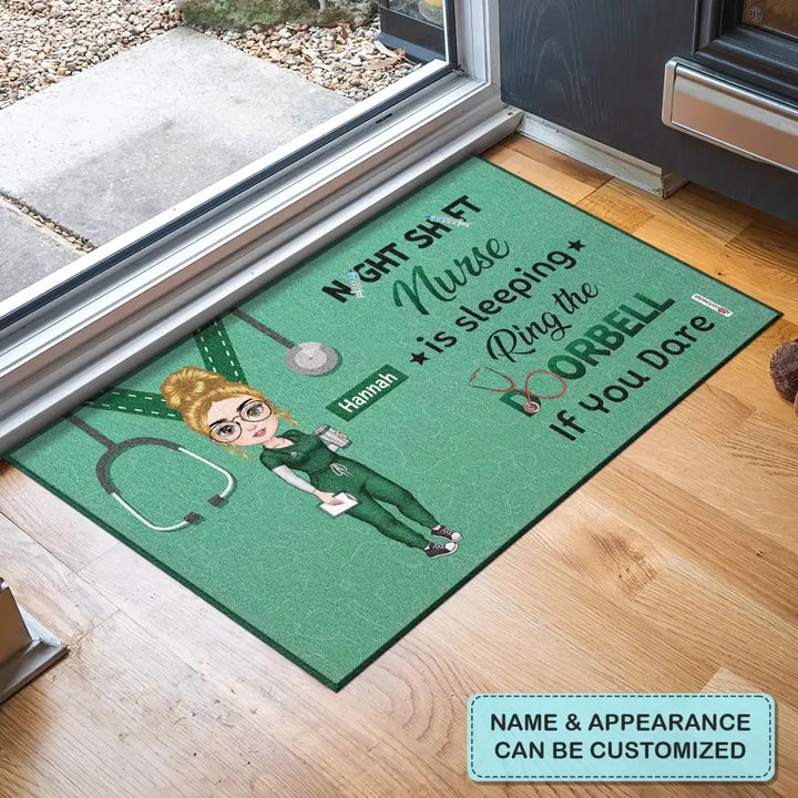 Personalized Doormat - Nurse's Day, Birthday Gift For Nurse - Night Shift Nurse ARND018